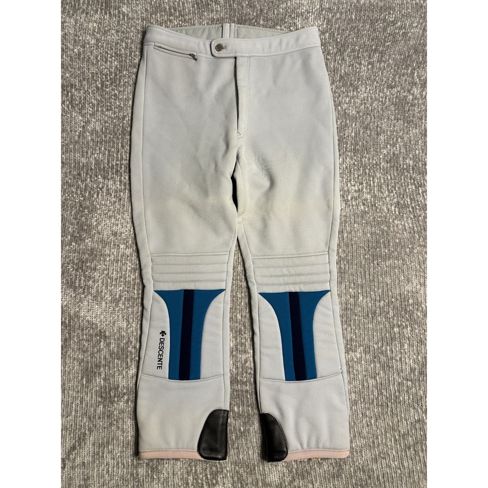 Vintage Descente Men's Ski Pants 34R Japan Made Gray Waterproof Snow